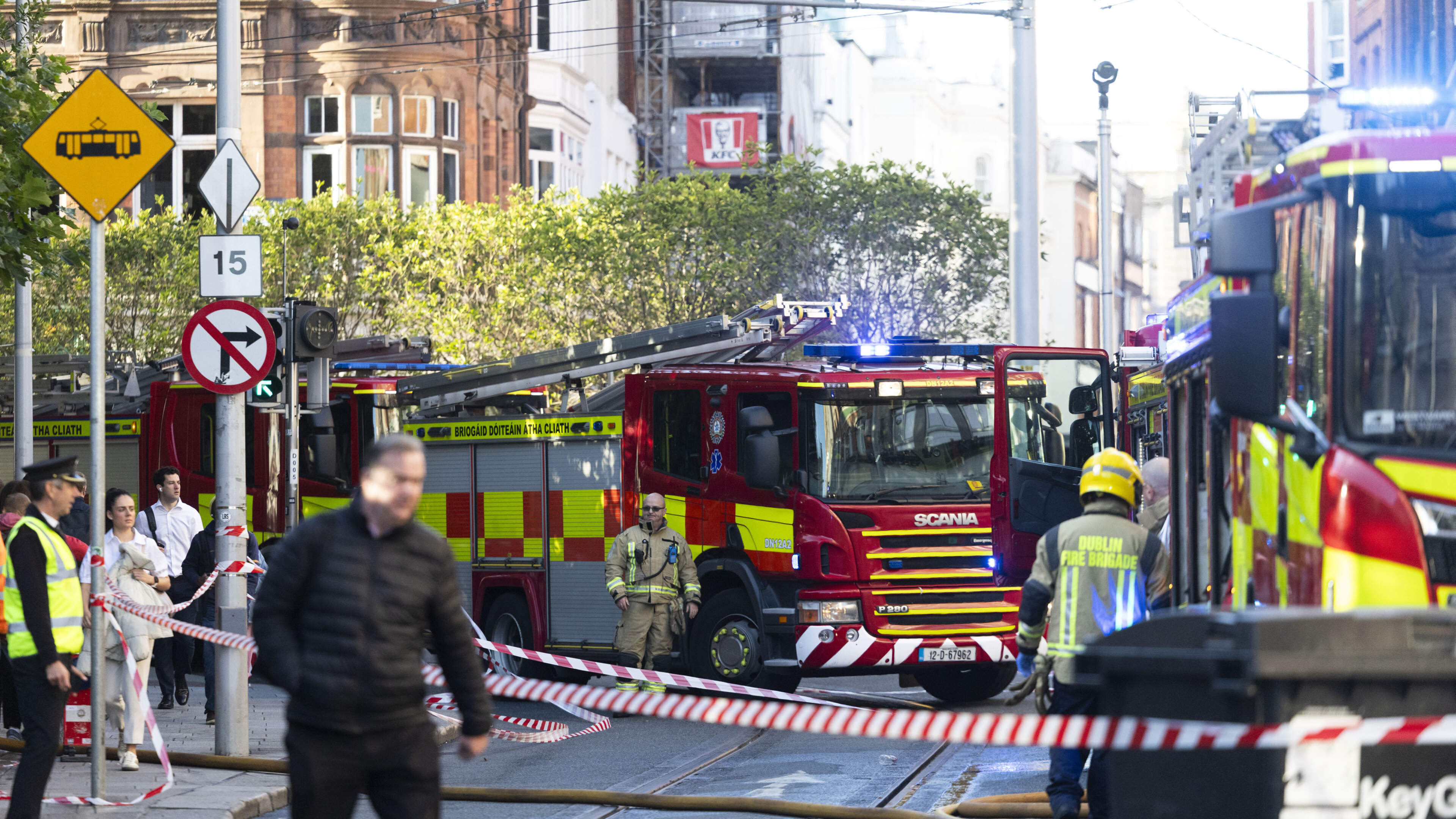 Luas reopens after severe traffic disruption and public transport delays in capital following fire near Grafton Street